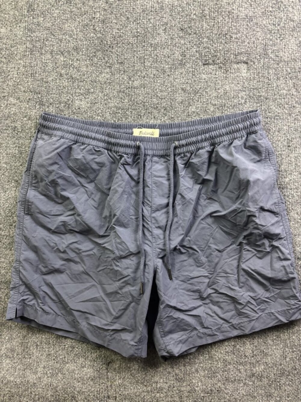 Madewell Shorts Mens XL Gray Swim Trunks Mesh‎ Lined Quick Dry Elastic Waist